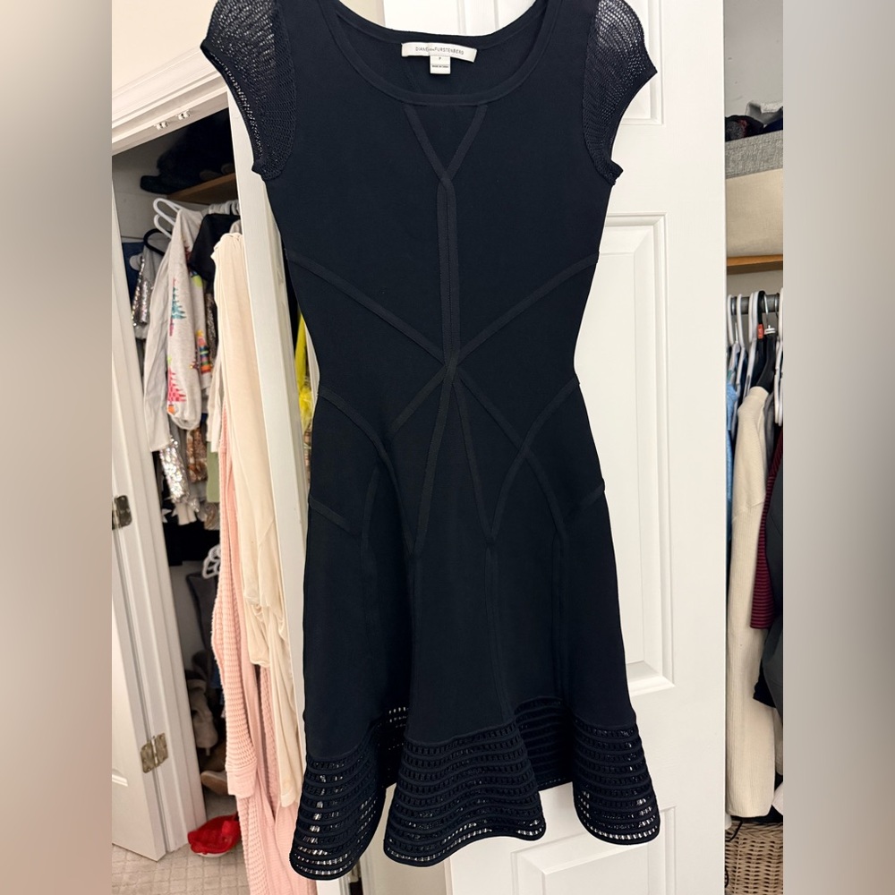 Diane Von Furstenberg Black Mini Dress